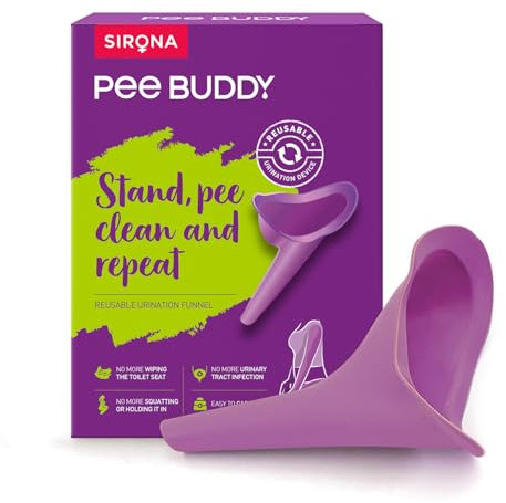 PEE BUDDY Entonnoir d'urine Réutilisable pour Femmes Rose en position debout Aide à uriner pour Femmes Antibactérien (entonnoir pour femme)