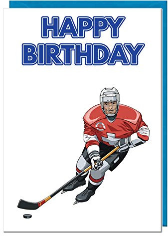 AK Giftshop Geburtstagskarte – Eishockey-Thema – Vater – Ehemann – Bruder – Sohn – Großvater – Freund