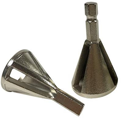 Becho Entgratungswerkzeug, externe Fase zum Entfernen von Graten, für Bohrkronen, zur Beseitigung beschädigter Auszieher, geeignet für Schrauben der Größe 8—32, 2 Stück. (silber)