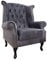 Licht-Erlebnisse Premium Ohrensessel RODRA 85x105x70cm Microfaser in Grau Chesterfield Sessel Lounge Wohnzimmer