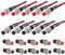 GTIWUNG Mini Druckknopf mit Vorverkabelt, Momentane Druckschalter Lockless, 2 Pins 1A AC250V/3A AC125V SPST ON/OFF Taste Schalter, 7mm Montageloch, Schwarz & Rot