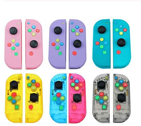 Boîtier complet de rechange pour manette Joy-Con - Coque de batterie - Cadre central pour manette Joy-Con - Bleu et rouge