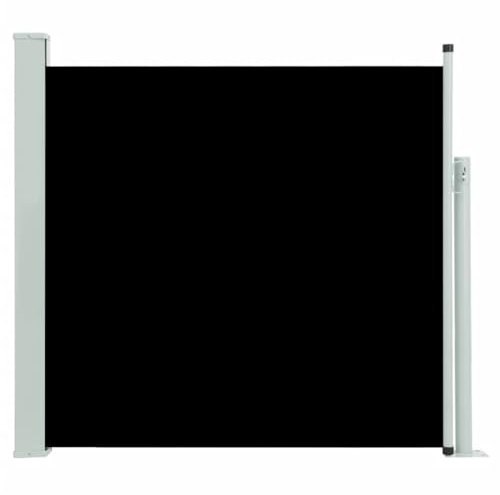 vidaXL Seitenmarkise Ausziehbar Sonnenschutz Sichtschutz Windschutz Seitenrollo Markise Seitenwandmarkise Balkon Garten Terrasse 170x300cm Schwarz