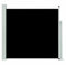 vidaXL Toldo Lateral Retráctil para Patio Pantalla de Terraza Mampara Parasol de Exterior Jardín Tela de Lona PU Negro Soporte de Hierro 170x300 cm