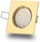 6x Einbaurahmen Set für Einbaustrahler gold eckig schwenkbar aus Aluminium - Rahmen geeignet für GU10 MR16 LED und Halogen-Leuchtmittel - 65-70mm Bohrloch Gehäuse Einbau-Spot
