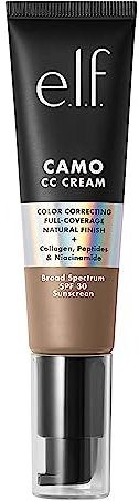 e.l.f. Camo CC Cream | Fondotinta correttore con coprenza totale e SPF 30 | Deep 500 W | 30 g (1,05 oz)