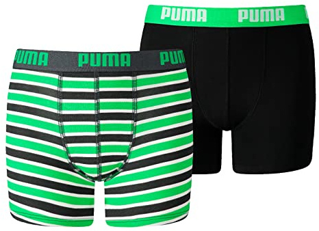 Puma Unisex Kinder Boys Everyday Striped Boxers Unterwäsche, Classic Green, 128 EU