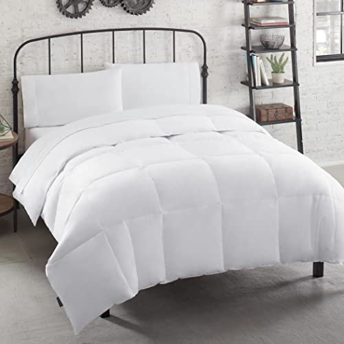 Mercantile Soft and Natural Breathable Down Feather Fill Bedding Comforter Duvet Insert with 4 Corner Loops for All Season, Queen, White