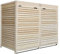 Mülltonnenbox Mülltonnenverkleidung 2 Tonnen Holz 240 L Natur mit Rückwand vormontiert Müllcontainer Mülltonnenschrank Mülltonne Mod.Adr.