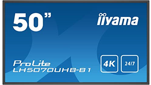 iiyama LH5070UHB-B1 Signage Display Digital Signage Flat Panel 125.7 cm (49.5) VA 700 cd/m² 4K Ultra HD Black Built-in Processor Android 9.0 24/7