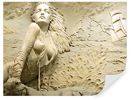 Tapeko Papier Peint 3D Panoramique Femme à la Mer 360x250 cm style 3D Sculpture Grecque Papier Peint intissé pour Chambre Salon Personnalisé Décoration Murale u08057#10
