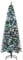 HOMCOM 7FT Tall Prelit Pencil Slim Artificial Christmas Tree with Realistic Branches, 350 Colourful LED Lights and 818 Tips, Xmas Decoration, Green