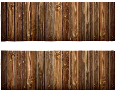 Lot de 2 serviettes en microfibre imprimées sur bois