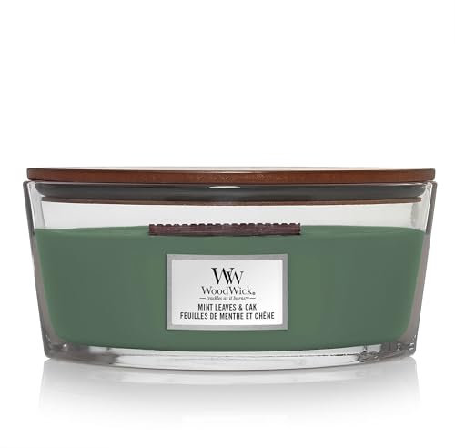 Duftkerze Woodwick Mint Leaves & Oak Ellipse 453,6g