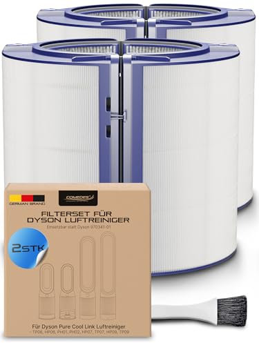 Comedes HEPA & Aktivkohle-Filter für Dyson Luftreiniger, Luftbefeuchter und Heizlüfter wie HP04, HP06, HP07, HP09, PH01, PH03, PH3A, PH04, TP04, TP06, TP07, TP09, 970341-01, 965432-01 (2 Stück)