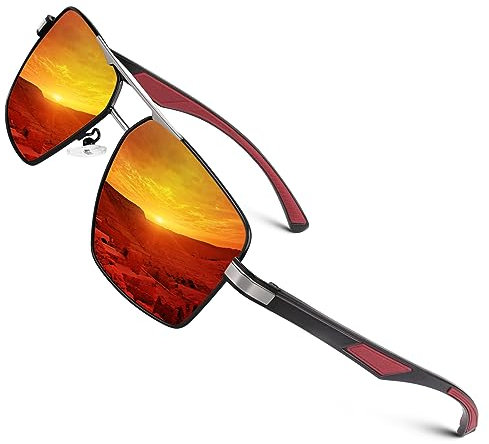 CGID Pilotenbrille Al-Mg Metall Rahmen Polarisiert Sonnenbrille Herren Damen Piloten UV400