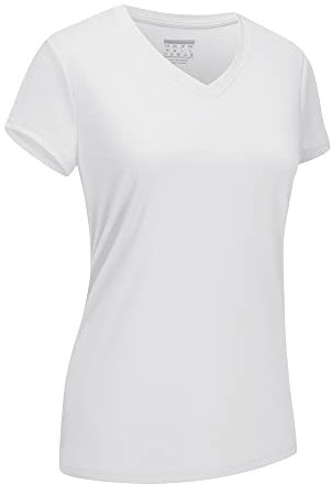 EKLENTSON Women's Short Sleeve T-Shirt UV Protection Quick Dry Athletic Tee Shirt Running Workout Yoga Top White,XXL