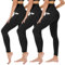TNNZEET 3er Pack Leggings Damen High Waist Schwarz Leggins Blickdicht für Sport Gym(Schwarz/Schwarz/Schwarz-mit Taschen,S/M)