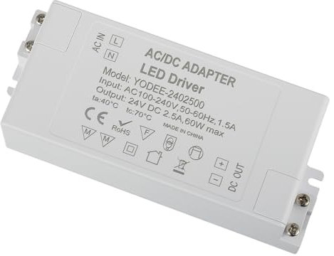 EPLZON 24V 60W LED Transformer LED Drive Electronic Transformer 2.5A LED Driver Constant Voltage Switching Power Supply Low Voltage Transformer for LED Luminaire Lighting