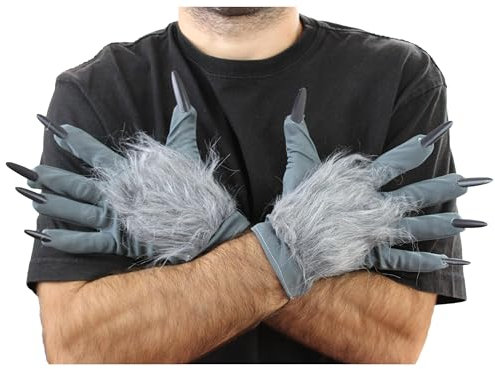 Fartoni Werwolf Handschuhe Für Werwolf Kostüm Kinder Oder Erwachsene. Die Werwolfklaue Für Werwolfkostüm. Dient Als Werwolfkostüm Für Erwachsene. Tolles Accessoire Für Halloween-Kostüme.