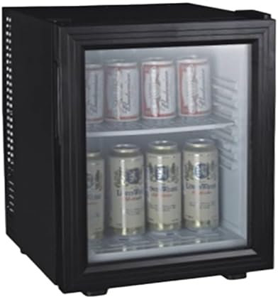 PRESENT-MORE - Mini Frigo Colore Nero con Porta in Vetro - 193 kWh/anno - Capacità 30L - Dimensioni 385x420x475 - Mini Frigo Silenzioso con Porta Reversibile e Piano Regolabile - Classe Energetica E