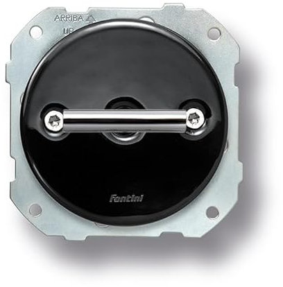 FONTINI - Va-et-vient double métal chrome porcelaine noire DO LOW