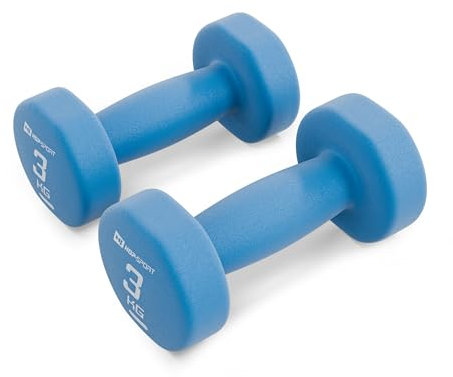 Hop-Sport Kurzhanteln - 2er Set, Hanteln aus Gusseisen mit Neopren-Überzug - 2x3kg, Gewichte aus widerstandsfähiges Material