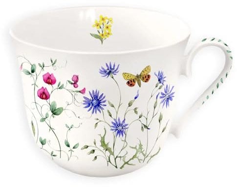 Grätz Kaffeetasse/Teetasse 450ml Henkeltasse Porzellan-Tasse Geschenkbox (Wildblumen)