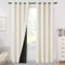 MRTREES Rideau Occultant Court 140x160 CM Beige Clair - Lot de 2 Rideaux Salon Moderne, Rideau Opaque à Oeillets, Isolant Thermique Anti Froid pour Petite Fenetre Chambre Cuisine