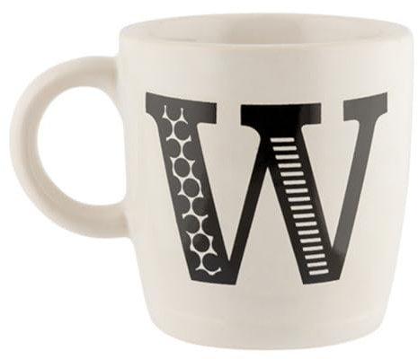 FabFinds Hugga Mug with Initials Classic Ceramic Mug Large Gift Coffee Cups 330ml (W)