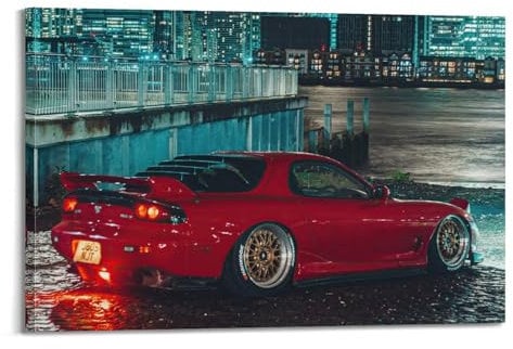 FYRCO JDM Auto-Poster, Rx7, Rennwagen, Sportwagen, dekoratives Gemälde, Leinwand, Poster, 30 x 45 cm