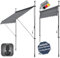 DELUKE® Klemmmarkise 400cm breit - mit Handkurbel | Balkonmarkise ohne Bohren, Sonnenschutz UV-beständig, Sonnenmarkise höhenverstellbar, Markise mit Gestell | 400x120x200-300cm Grau