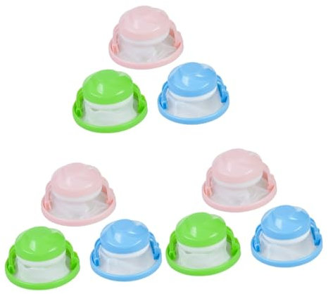 Hohopeti 9pièces Filtre à Linge pour Élimination des Poils Animaux Filet Débris pour Machine à Laver Attrapeur De Cheveux Eva Couleurs Aléatoires