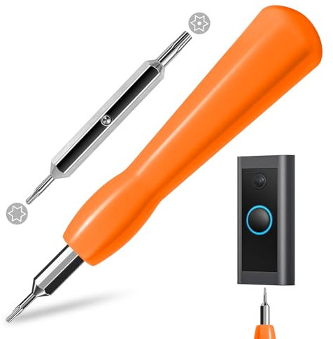 Doorbell Screwdriver Replacement - Double-Ended T6 T15 Security Screws Spare Screws for Ring Doorbell, Compatible with 2nd Generation Video Doorbell 2, Doorbell Screwdriver (Orange)