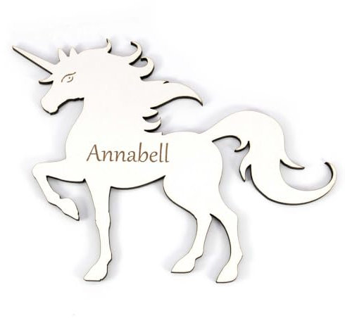 Dekolando Türschild Kinderzimmer personalisiert Einhorn - selbstklebendes Schild mit Name und Motiv - Türdeko Kinder Mädchen Namensschild Tür - 18 x 13, 5 cm