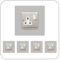 Set of 5 Single Socket Surround, Acrylic Back Panel or Plate, Protect Wall from Finger Prints, Choose from 18 Colours (Grey)