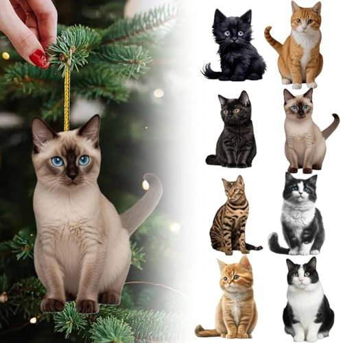 Vipomkowa Lightning Deals of Today Prime Lovely Christmas Black Cat Ornaments, Black Cat Christmas Tree Decorations,Hanging Pendant Keepsake for Car Home Decor and Cat Lovers, Gifts for Christmas- HH