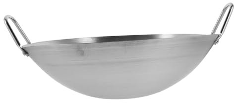 Agashi Stainless Steel Wok Deep Fryer Pan Saucepan Cooking Pot Cooking Pan Stewpot Skillet Kitchen Gadget/Sier/30 * 30Cm