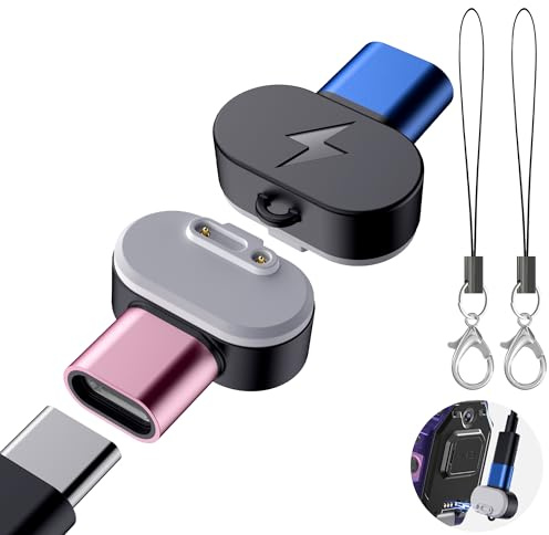Ermorgen 2 Stücks USB C Ladeadapter Kompatibel für Imoo Z1/Z3/Z6 | Magnetisches Ladegerät Ladekabel, Tragbar Ladegerät für imoo smartwatch Kinder - Blau/Pink