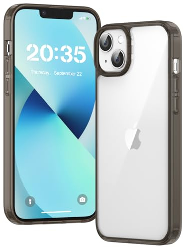 Voyahülle Clear Case for iPhone 13, Ultra Thin, Shockproof TPU Cover, Anti-Yellowing, Crystal Clear, Phone Case for Apple iPhone 13 - black
