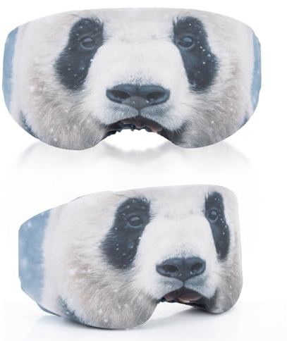 CARGEN Ski Goggle Protector Cover Guards Ski Accessories Universal Fit for Ski Snowboard Goggles, Anti-Scratch Anti-Fog Lens Protectors for Wwomen Men Boys Girls(Panda)