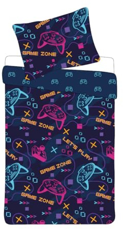 KK SHOPPING Versandhandel Klaus Kolodzie Gamer Game Zone Controller Bettwäsche Set 135x200 cm 100% Microfaser Öko-Tex Zertifiziert