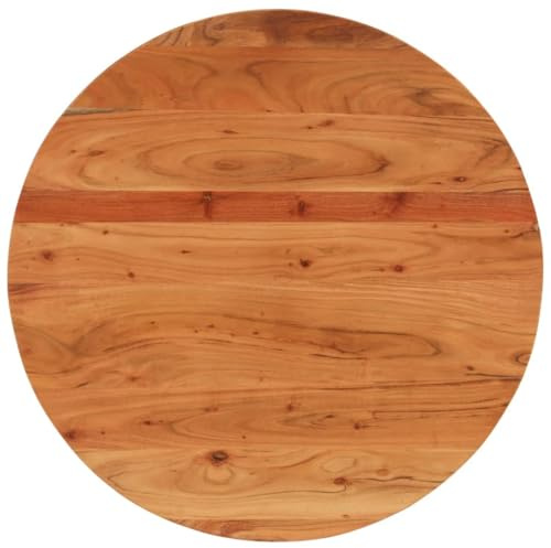 XHNIFBN Runde Akazienholz Tischplatte 90 cm Durchmesser 3,8 cm Stärke Massivholz unbehandelt für Couchtisch DIY Esstisch Home Office Basteltisch und Küchenprojekte