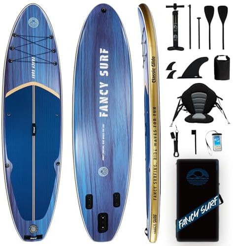 Tavola SUP gonfiabile 351×89 cm, portata 200 kg per adulti. Inclusi pompa, pinne, zaino, accessori e custodia impermeabile telefono, perfetta per pesca, yoga ed escursioni acquatiche