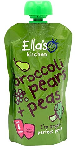 Ella's Kitchen From 4 Months Organic Broccoli, Pear and Peas, 120g