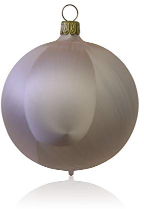 Lauschaer Glas Christbaumkugeln Eislack Champagner 4 Stück d 7cm Christbaumschmuck Weihnachtsbaumschmuck mundgeblasen, handdekoriert