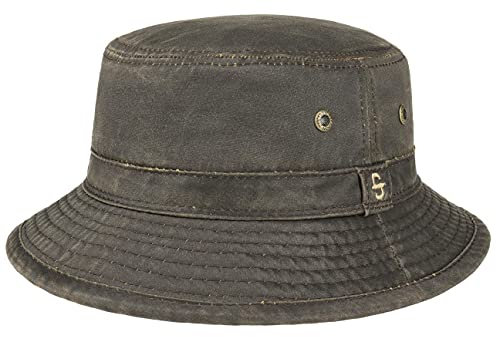 Stetson Drasco Stoffhut Herren – Packable – Washable – Freizeithut mit hohem UV-Schutz – Faltbarer Bucket Hat mit Baumwolle – Waschbarer Outdoorhut - Sommer/Winter braun M (56-57 cm)