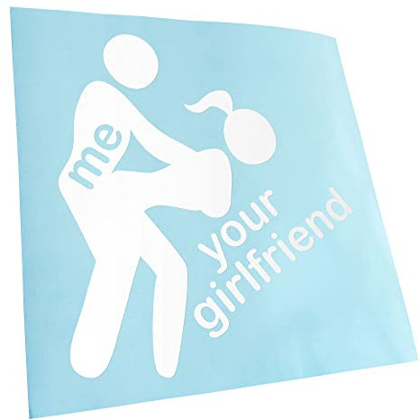 Autoaufkleber - Me/Your Girlfriend - Heckscheibe Auto Aufkleber wetterfest für Kfz LKW Mofa Truck - Sticker außen selbstklebend Tuning Zubehör für Fenster Fahrzeug Scheibe
