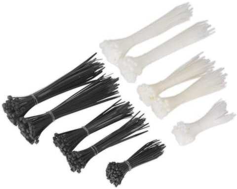 Sealey CT600BW Cable Tie Assortment Black/White Pack of 600