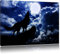 Pixxprint Wolf im Mondschein, Größe: 120x80cm, Leinwandbild, fertig gespannt, Wandbild, Dekoration, Kunstdruck, kein Poster